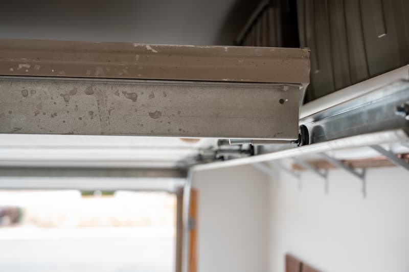Garage door on track