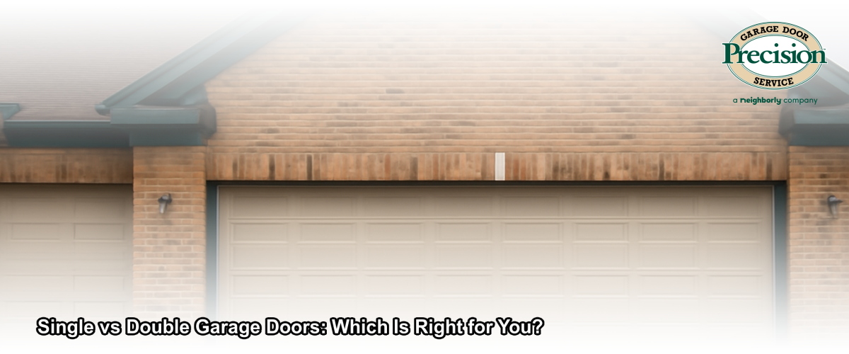 Side-by-side comparison of a single and double garage door on a residential home in Chicago, Illinois