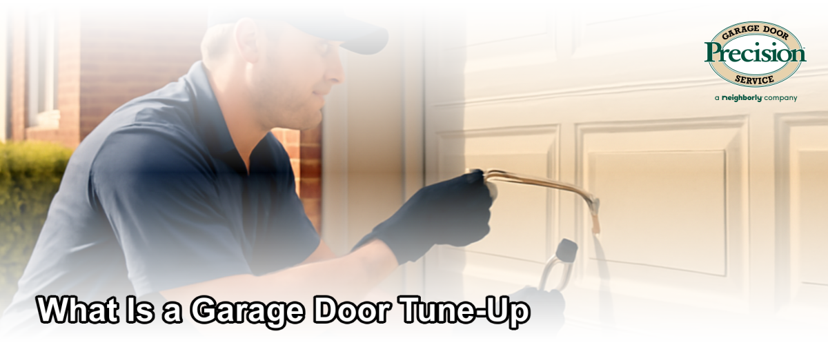 IDA certified technician performing a professional garage door tune-up on a residential home in Chicago, IL